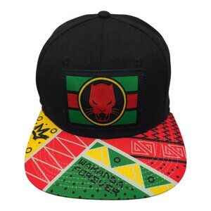 Wakanda Forever Black Panther Mesh Snapback Cap Hat Flat Brim Trucker Marvel